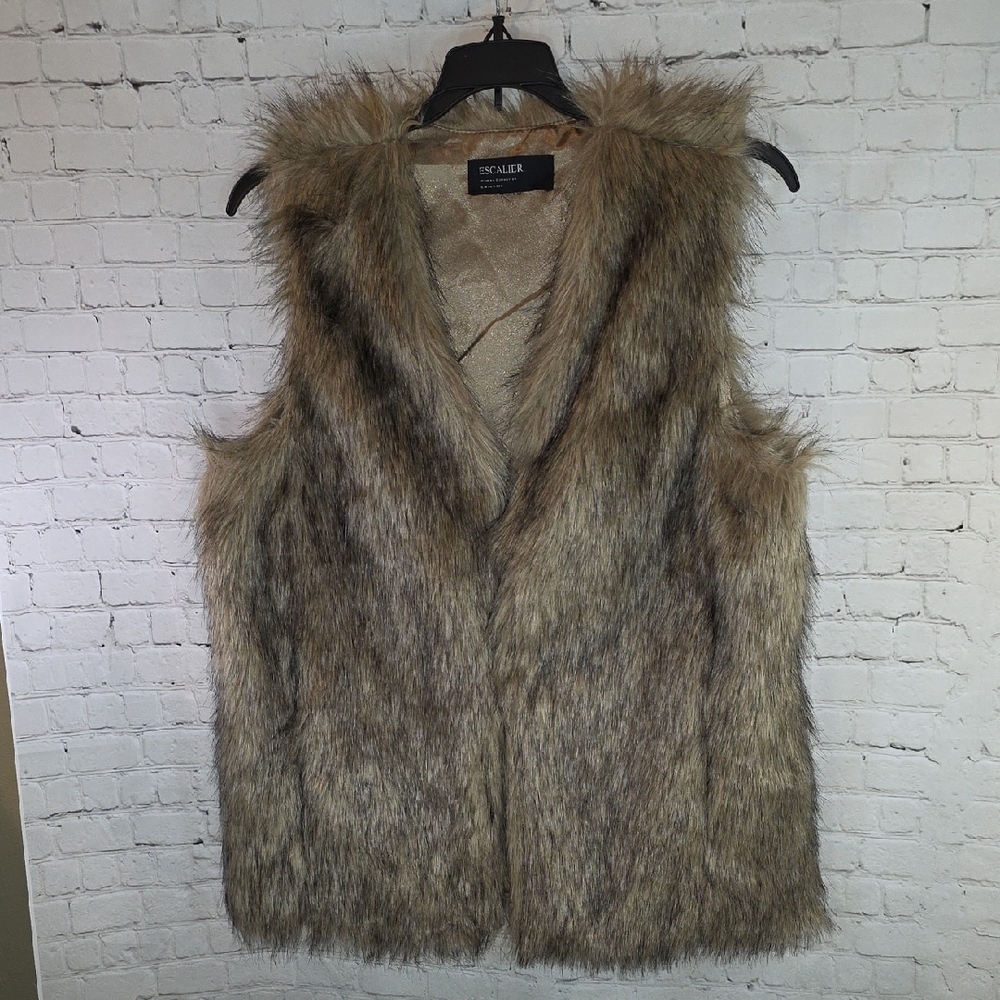 Escalier Women's Faux Fur Vest‎ XL